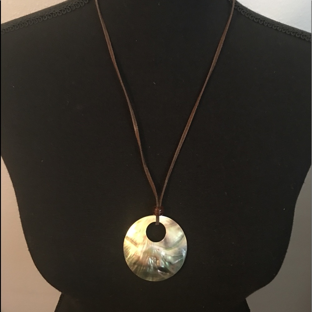 Mother of Pearl & Leather Choker